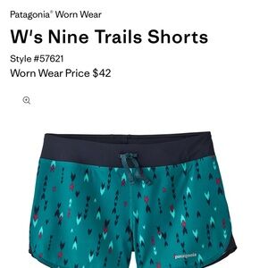 Patagonia Women's Nine Trails Shorts - Teal and Black